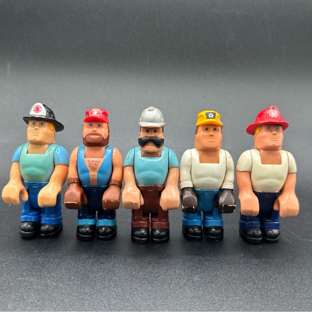 Lot Of 5 VTG Fisher-price Fire And Construction Husky Helpers (1977)